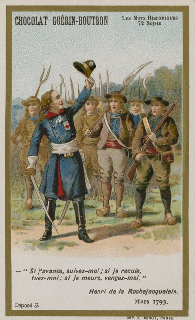 Karta handlowa Chocolat Guerin-Boutron, seria Historyczne słowa autorstwa French School