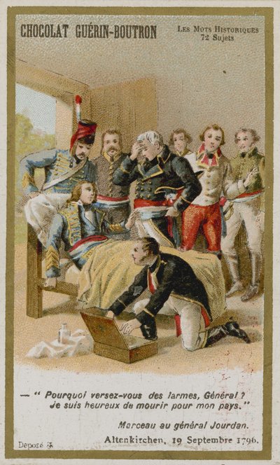 Karta handlowa Chocolat Guerin-Boutron, seria Historyczne słowa autorstwa French School