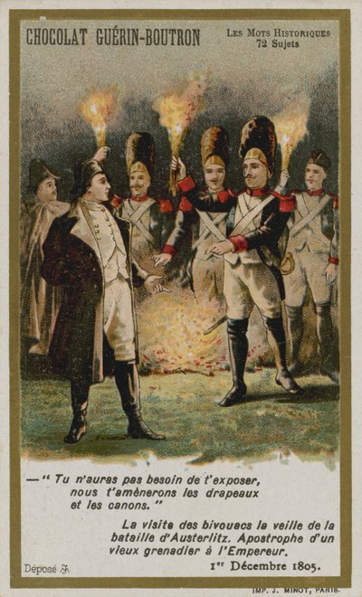 Karta handlowa Chocolat Guerin-Boutron, seria Historyczne słowa autorstwa French School