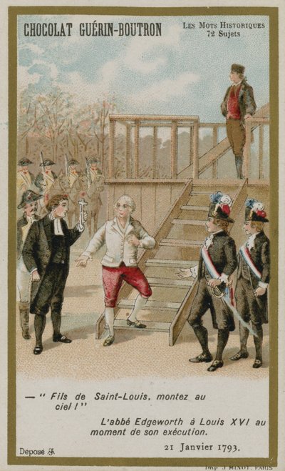 Karta handlowa Chocolat Guerin-Boutron, seria Historyczne słowa autorstwa French School