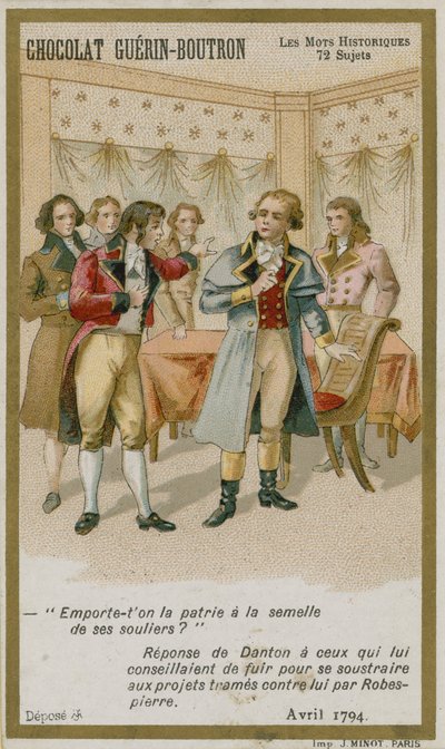 Karta handlowa Chocolat Guerin-Boutron, seria Historyczne słowa autorstwa French School