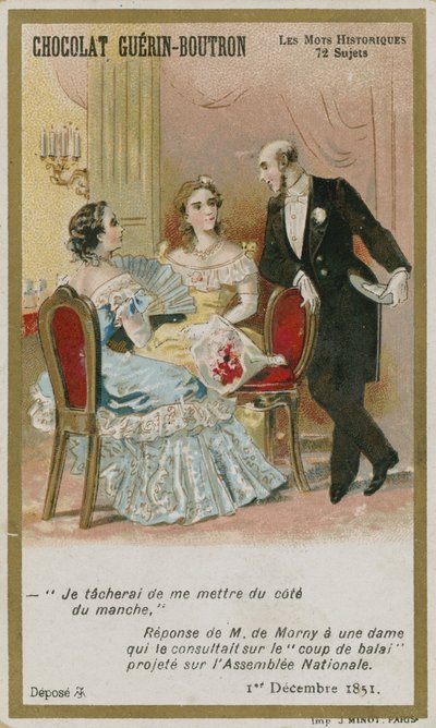 Karta handlowa Chocolat Guerin-Boutron, seria Historyczne słowa autorstwa French School