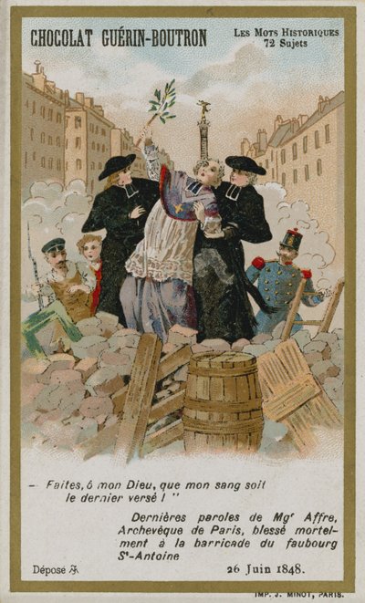 Karta handlowa Chocolat Guerin-Boutron, seria Historyczne słowa autorstwa French School