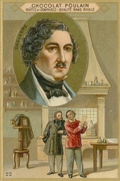 Karta handlowa Chocolate Poulain, Louis Daguerre autorstwa French School