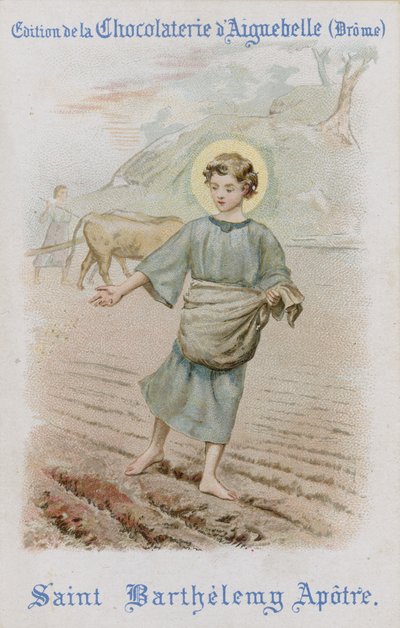 Karta handlowa czekolady Aiguebelle (chromolitho) autorstwa French School