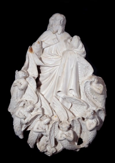 Chrystus otacza aniołów. Rzeźba z marmuru, szkoła francuska autorstwa French School