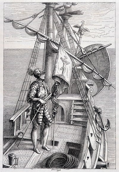 Krzysztof Kolumb na przyczepie, chory. „”Odkrycie de la Terre””Jules Verne, wyd. Hetzel, b.d. 19. autorstwa French School