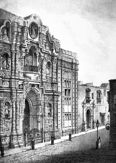 Kościół Miłosierdzia w Limie (rycina) autorstwa French School