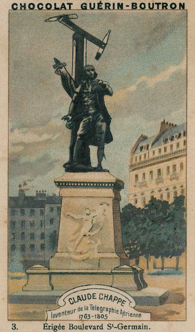 Claude Chappe, wynalazca telegrafu lotniczego, 1763-1805, Erigee Boulevard St-Germain autorstwa French School