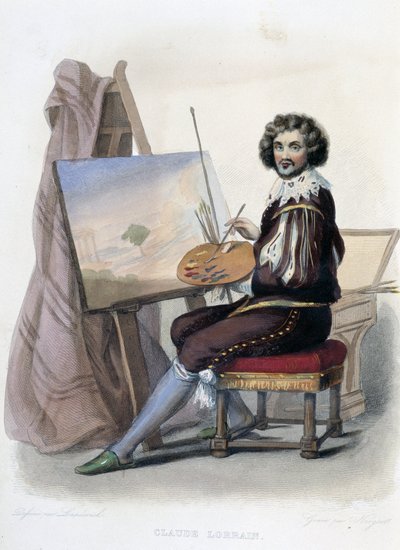 Claude Gellee dit Lorrain (1600-1682) Francuski malarz w „Le Plutarque francais” Mennechet, Paryż autorstwa French School