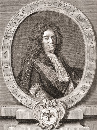 Claude Le Blanc, 1669 1728. Francuski urzędnik królewski ancien regime i dwukrotnie sekretarz stanu ds. wojny. Z Les Heures Libres opublikowanego w 1908 roku. autorstwa French School