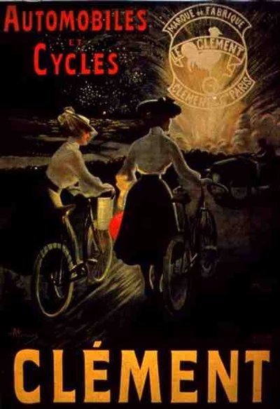 „Clement Automobiles and Cycles”, Paryż (kolor lito) autorstwa French School