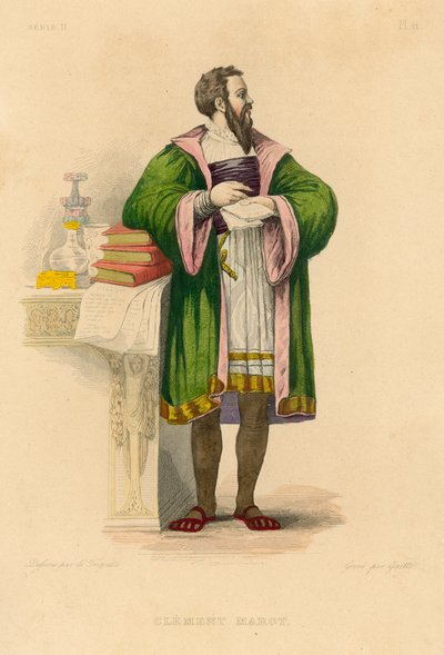Clement Marot (kolorowy grawerunek) autorstwa French School