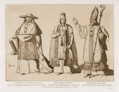 Strój kapłański, rysunki według grafiki Touzee, ok. 1776 r. autorstwa French School