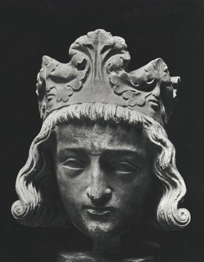 Clovis II (ok. 634–657), merowingowsko-francuski król Neustrii i Burgundii (639–657), z opactwa Saint-Denis, oryginał z XIII wieku (odlew gipsowy) autorstwa French School