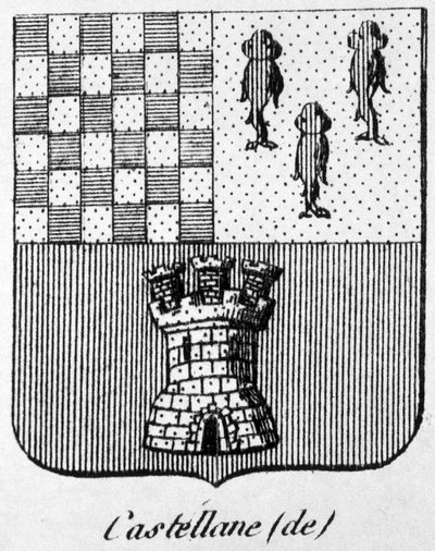 Herb Castellane - w „The General Herbial of the French Empire” autorstwa Henry Simon autorstwa French School