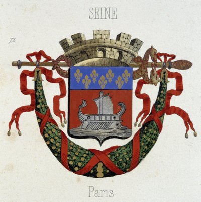 Herb miasta Paryża - w „Armorial National de France”, autorstwa H. Traversiera, Paryż autorstwa French School