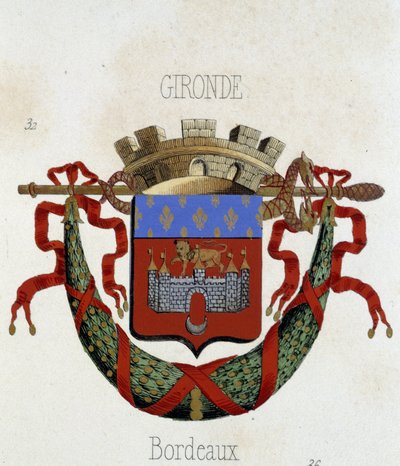 Herb miasta Bordeaux - w „Armorial National de France”, autorstwa H. Traversiera, Paryż autorstwa French School