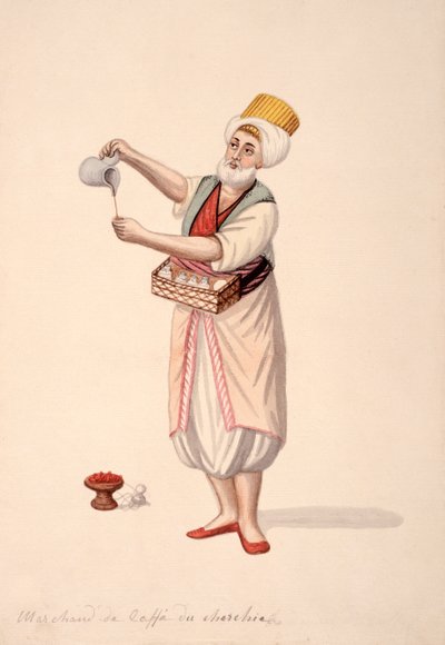 Sprzedawca kawy, okres osmański, 3. ćw. XVIII w. (wc na papierze) autorstwa French School