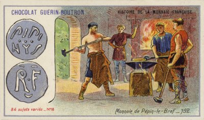 Monety Pepina Krótkiego, 752 (chromolitho) autorstwa French School