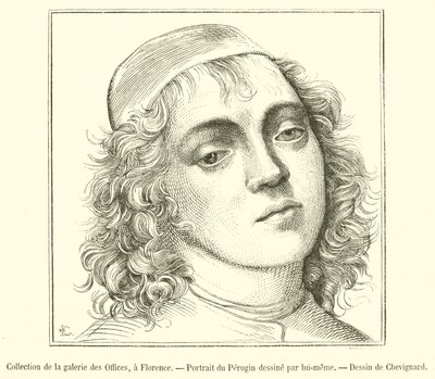 Kolekcja Galerii Uffizi, Florencja, Portret Perugina (rycina) autorstwa French School