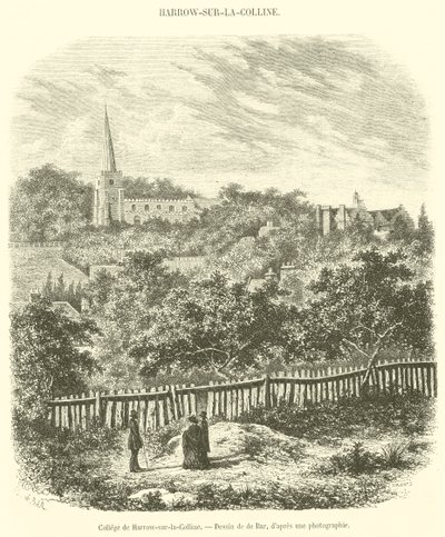 Harrow-on-the-Hill College (grawerowanie) autorstwa French School