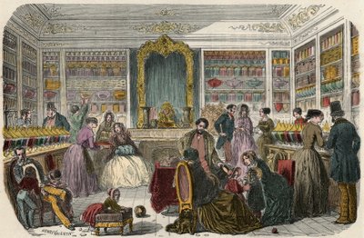 Cukiernia w Paryżu w XIX wieku - Grawerowanie w „Tableau-de-Paris” autorstwa Edmonda Texiera 1852 autorstwa French School