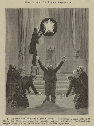 Konsekracja świątyni masońskiej (grafika) autorstwa French School
