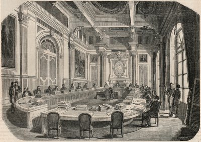 Rada Stanu - Sala Komitetu - Grawerowanie w „Tableau-de-Paris” autorstwa Edmonda Texiera 1852 autorstwa French School