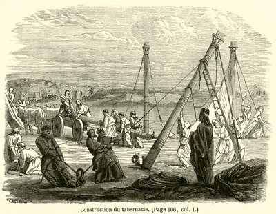 Construction du tabernakulum (rycina) autorstwa French School