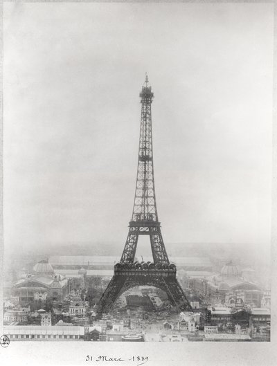 Budowa wieży Eiffla, Paryż, 31 marca 1889 r. autorstwa French School