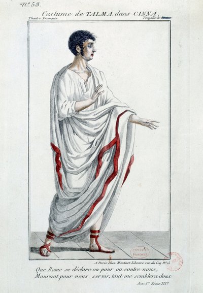 Kostium komika Francois-Joseph (Francois Joseph) Talmy (1763-1826) w tragedii „Cinna ou la Clemence d