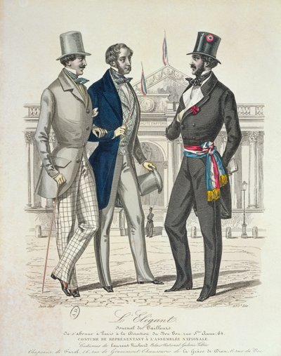 Strój deputowanego, w tle dawne Zgromadzenie Narodowe, 1848 autorstwa French School