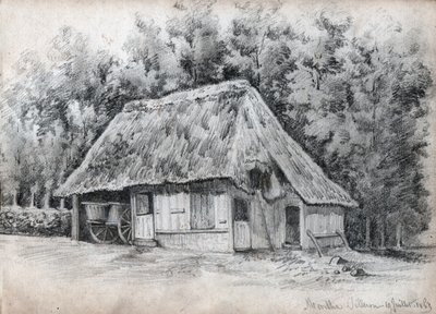 Domek we Francji. (rysunek autorstwa French School