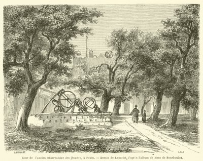 Dziedziniec dawnego Obserwatorium Jezuickiego w Pekinie (rycina) autorstwa French School
