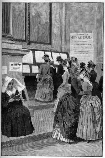 Cour des Tuileries: Wyniki egzaminów wstępnych dla młodych dziewcząt w Hotel de Ville de Paris w 1887 r. autorstwa French School