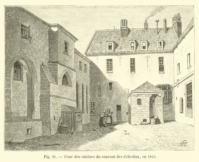 Dziedziniec kuchenny klasztoru Celestynów, 1845 autorstwa French School