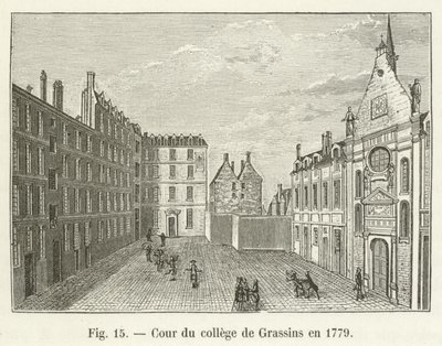Dziedziniec kolegium w Grassins w 1779 r. autorstwa French School