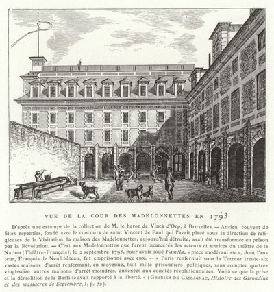 Dziedziniec klasztoru Madelonnettes, Paryż, 1793 autorstwa French School