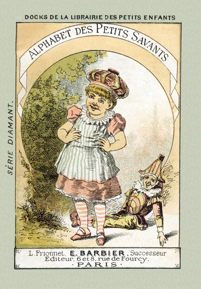Okładka - Kiedy śmiejemy się jak tytułowy Bebe, mówimy A A A A A A A A A - w „Alphabet des petits savants”, koniec XIX wieku (chromolitografia) autorstwa French School