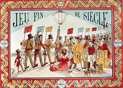Okładka do dziecięcej gry planszowej „Koniec stulecia”, ok. 1895 (kolor lito) autorstwa French School