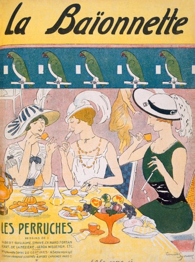 Ilustracja na okładce magazynu La Baionnette, 1914-18 autorstwa French School