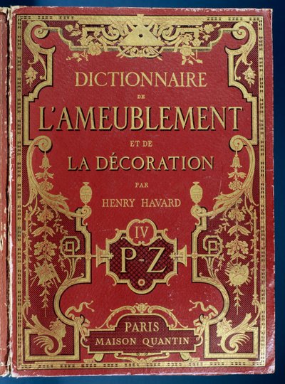 Umschlag des Wörterbuchs für Möbel und Dekoration von French School