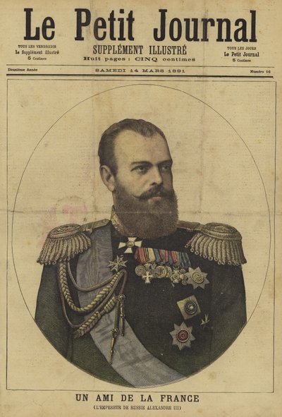 Okładka Le Petit Journal, 14 marca 1891 r. autorstwa French School