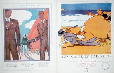 Okładka katalogu z "Galeries Lafayette", lato 1928 (litografia kolorowa) autorstwa French School