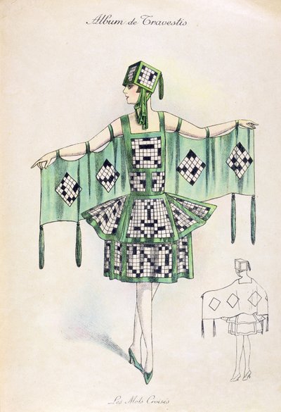 Kostium Krzyżówka Fancy Dress, ok. 1920 autorstwa French School