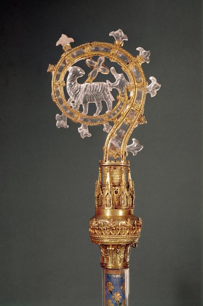 Pastorał opatki Lys, XIII-XV w. (złoto i kryształ górski) autorstwa French School