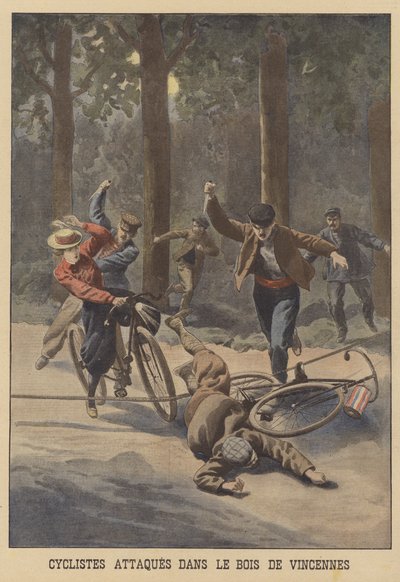 Rowerzyści zaatakowani w Bois de Vincennes w Paryżu autorstwa French School