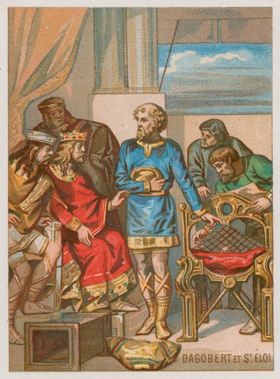 Dagobertowi doradzał Eligius autorstwa French School
