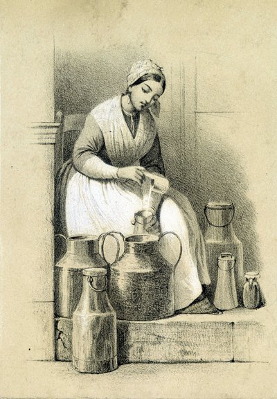 Mleczarnia, Francja, v.1855 autorstwa French School